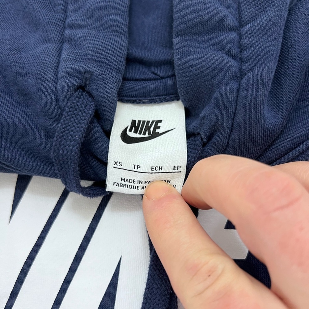Nike Navy Blue Logo Hoodie Sweatshirt Size XS - Picture 5 of 5